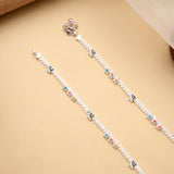 Majestic Round Enamel Silver Anklet