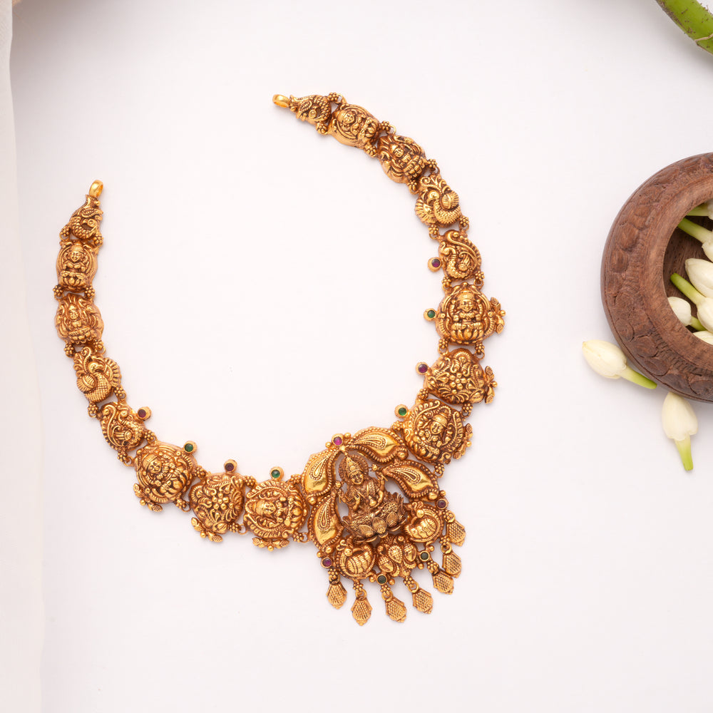 Nagas Layered Mango Design Lakshmi Golden Necklace