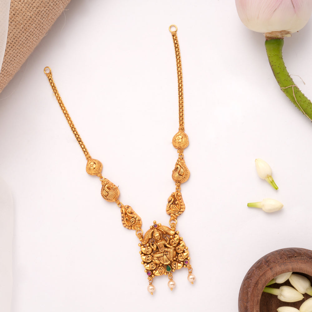 Divine Amman Pearl Drops Golden Necklace