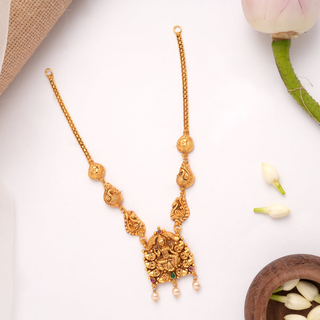 Divine Amman Pearl Drops Golden Necklace