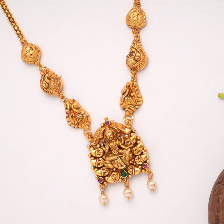 Divine Amman Pearl Drops Golden Necklace
