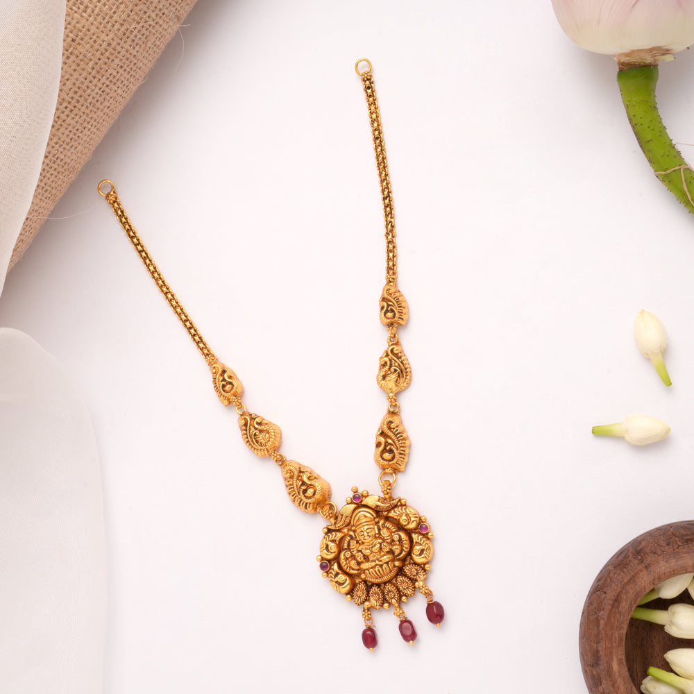 Heritage Lakshmi Devi Drops Golden Necklace