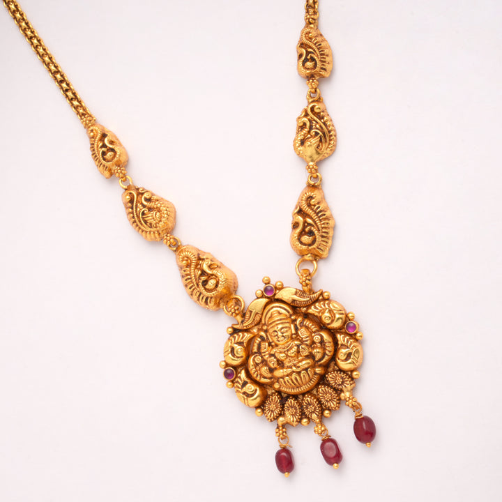 Heritage Lakshmi Devi Drops Golden Necklace