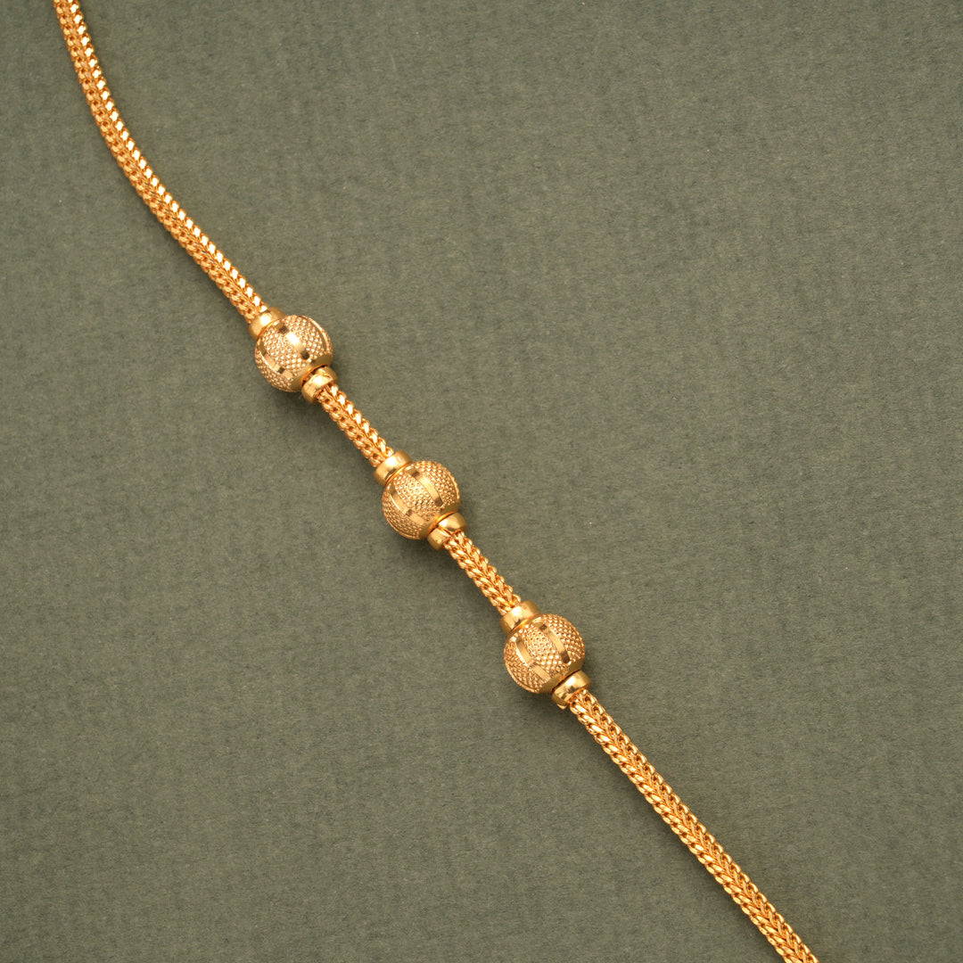 Minimalist Ball Line Design Golden Mugapu Chain