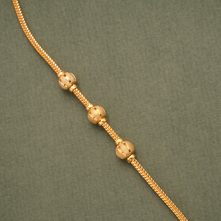 Minimalist Ball Line Design Golden Mugapu Chain