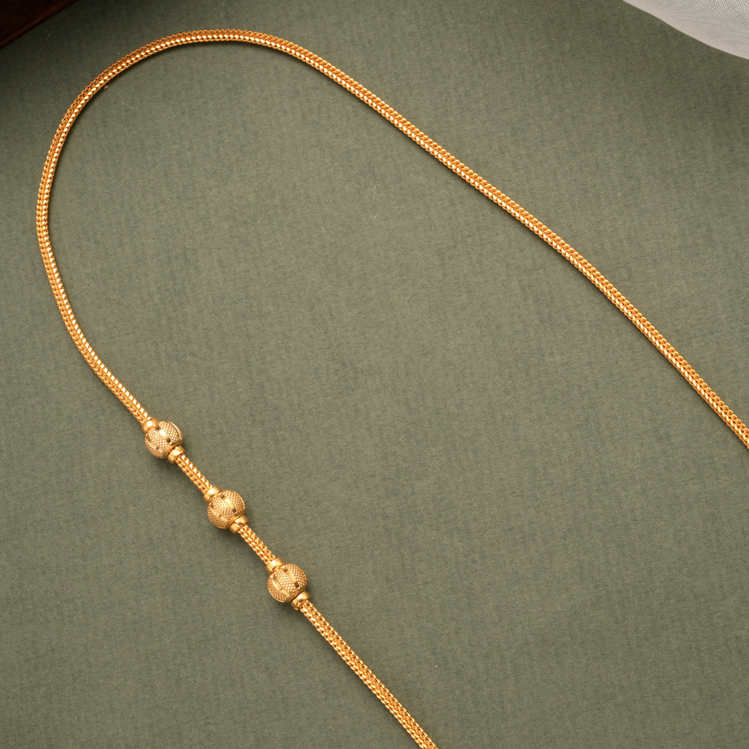 Minimalist Ball Line Design Golden Mugapu Chain