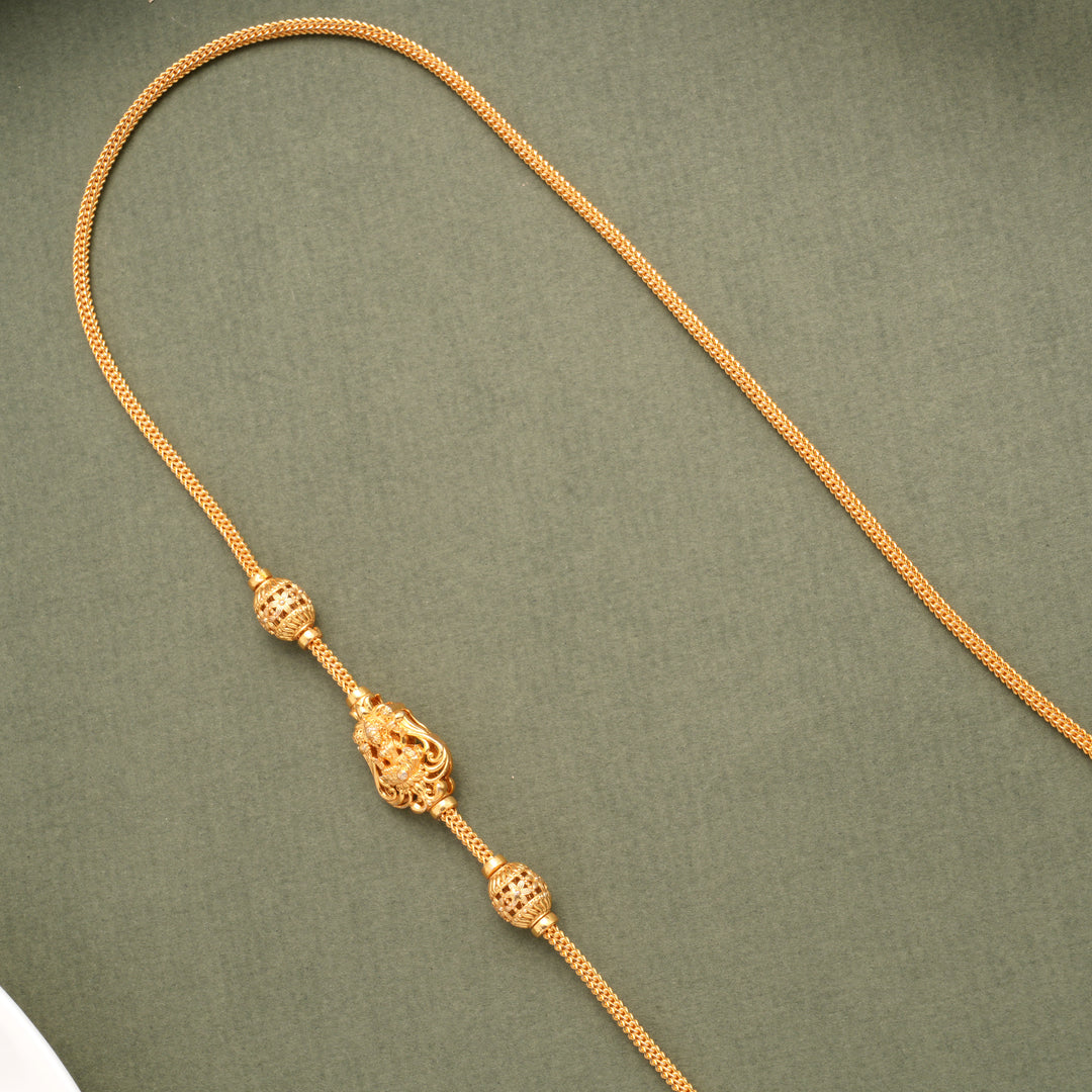 Stylish Lakshmi Floral Golden Mugapu Chain