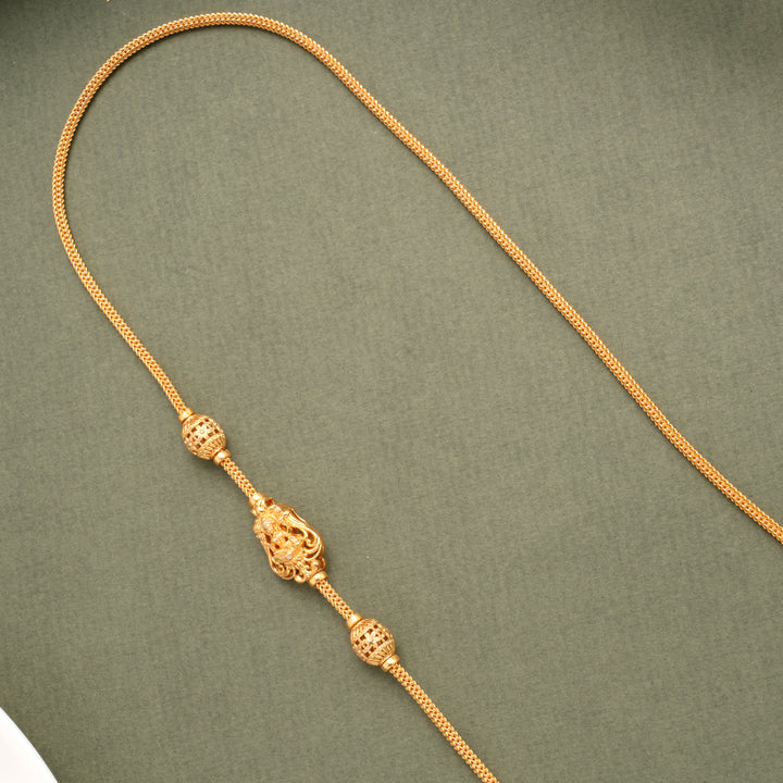 Stylish Lakshmi Floral Golden Mugapu Chain