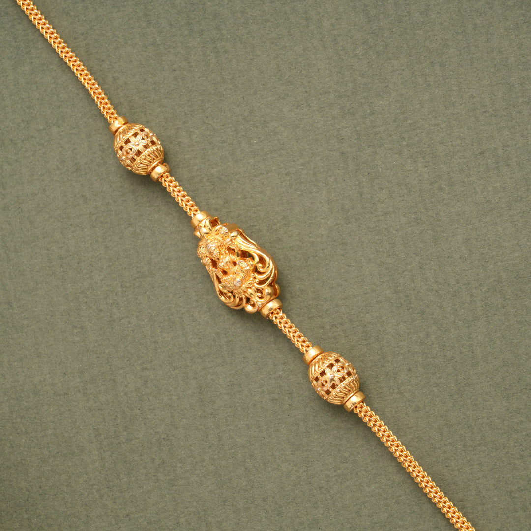 Stylish Lakshmi Floral Golden Mugapu Chain