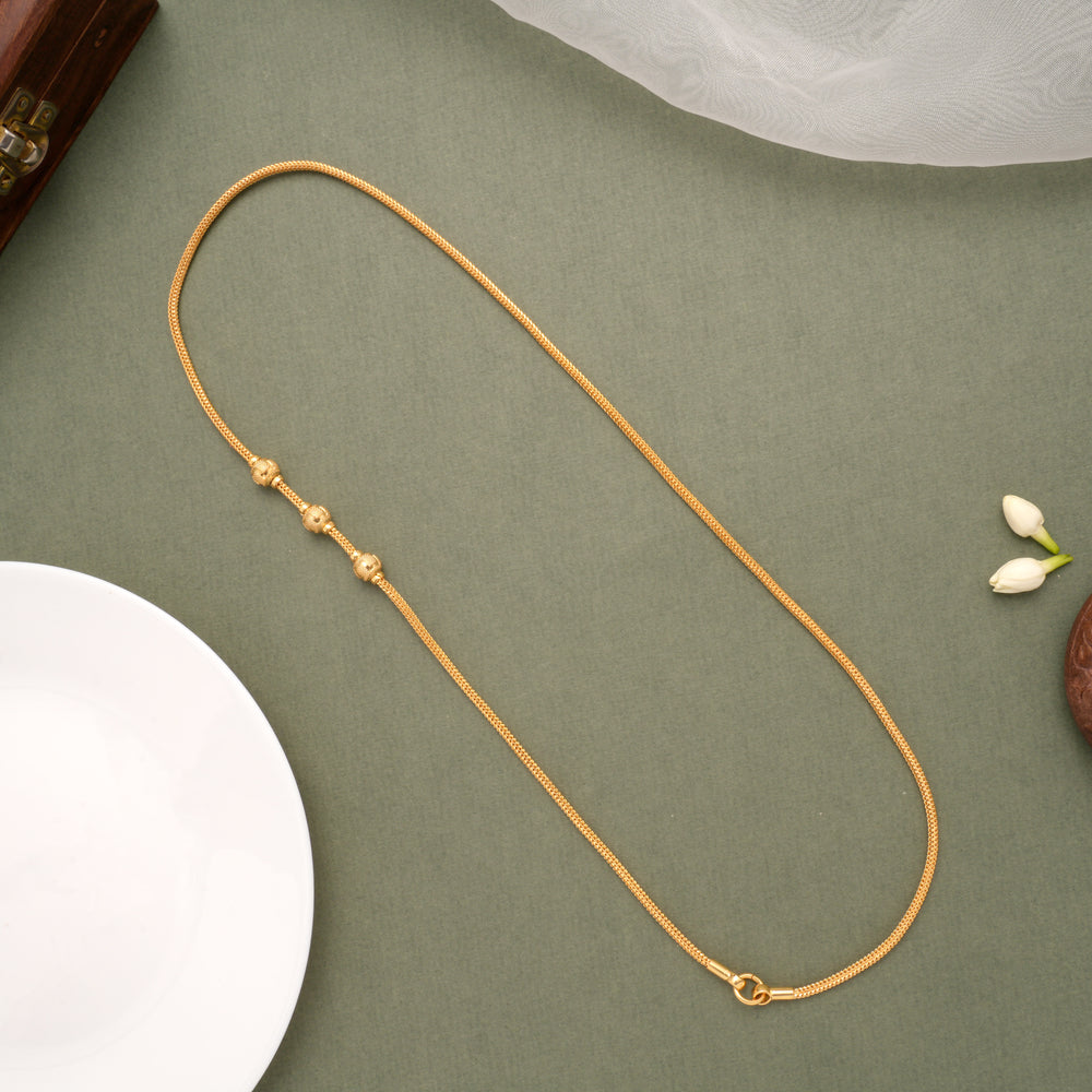 Ethnic Ball Design Golden Mugapu Chain