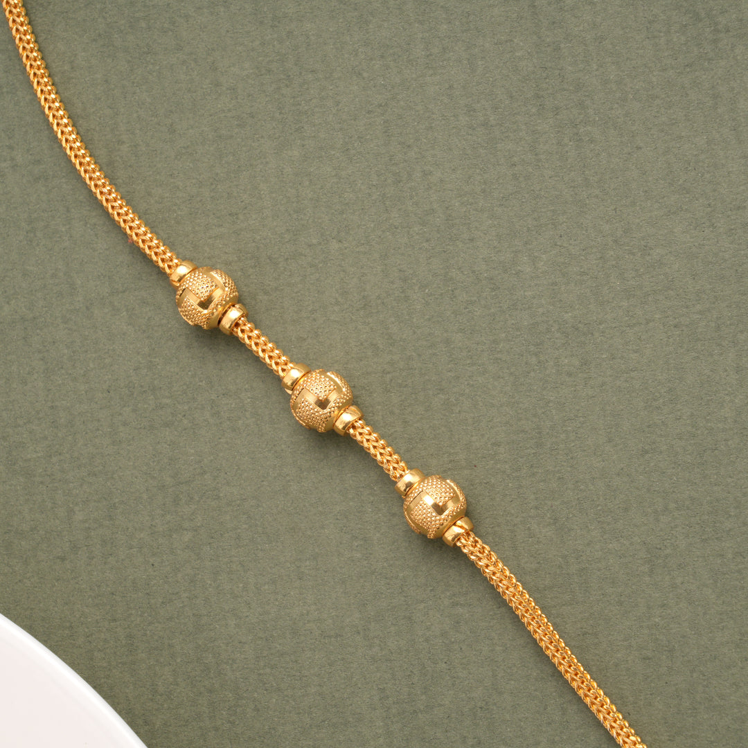 Ethnic Ball Design Golden Mugapu Chain