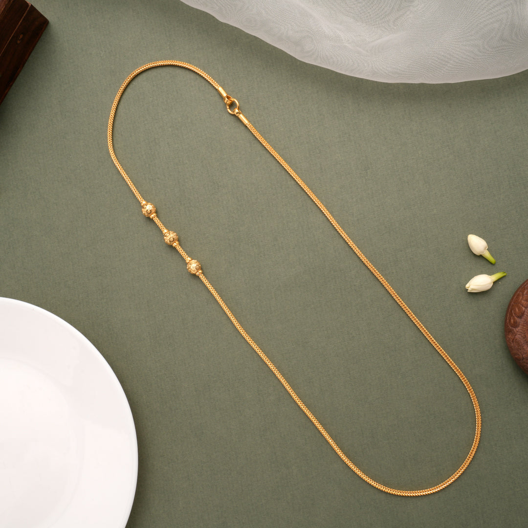 Regal Tri Ball Gold Plated Mugapu Chain