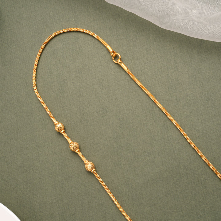 Regal Tri Ball Gold Plated Mugapu Chain