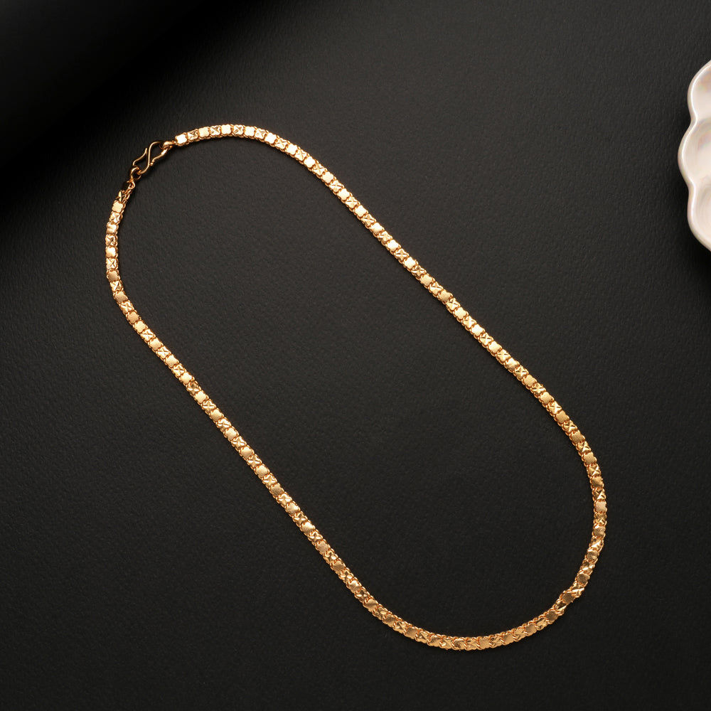 Tiny Box Cut Design Link Golden Chain