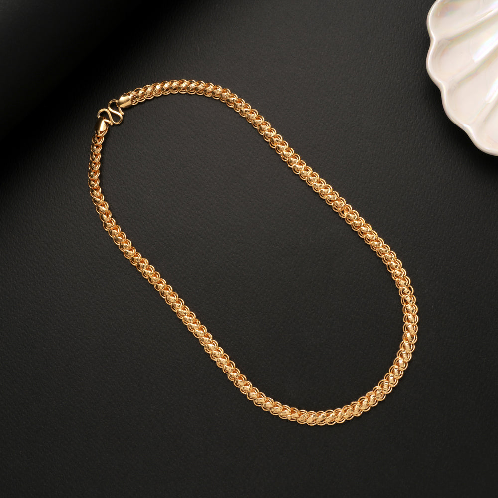 Bold Lotus Design Link Golden Chain