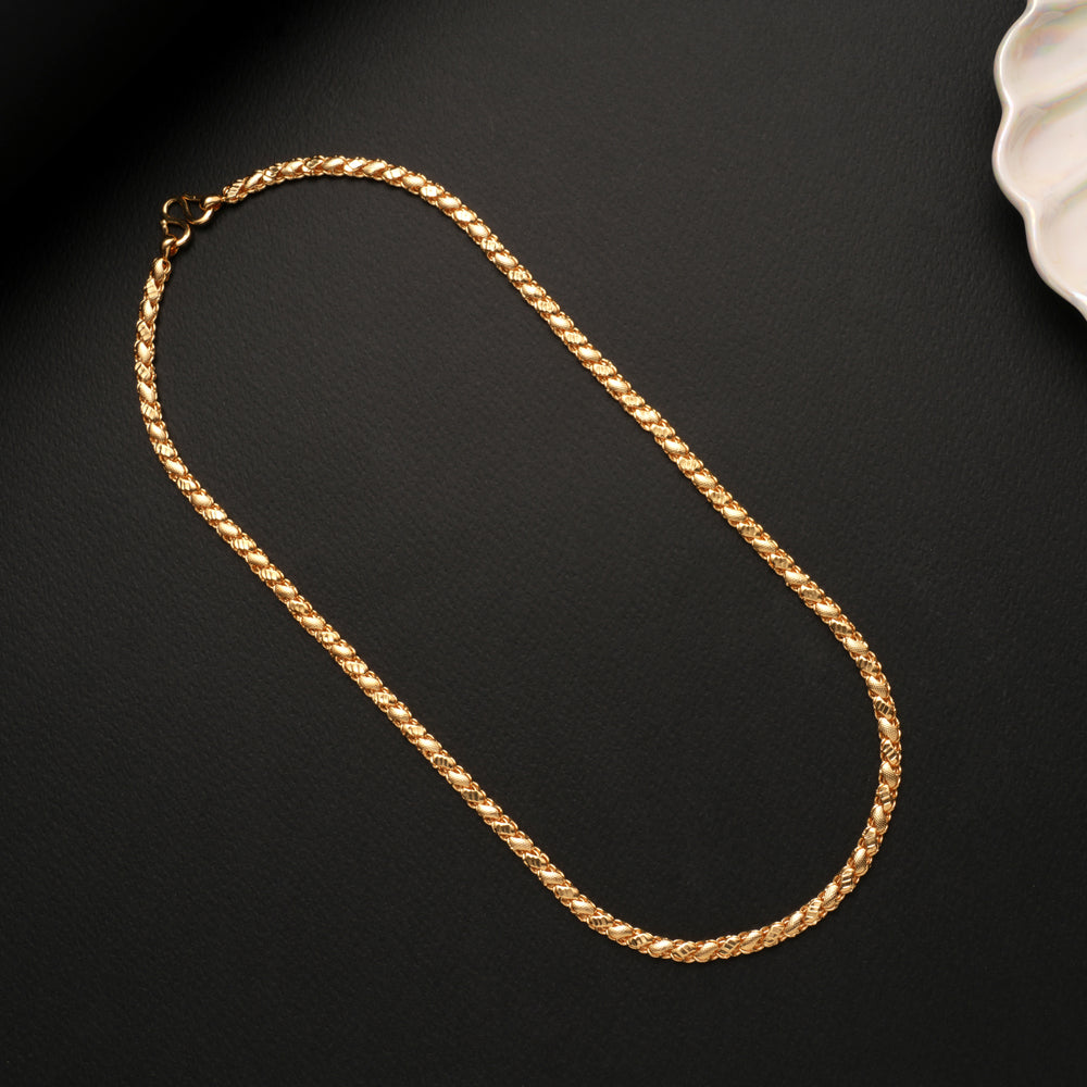 Beautiful Textured Gold Plate Chain