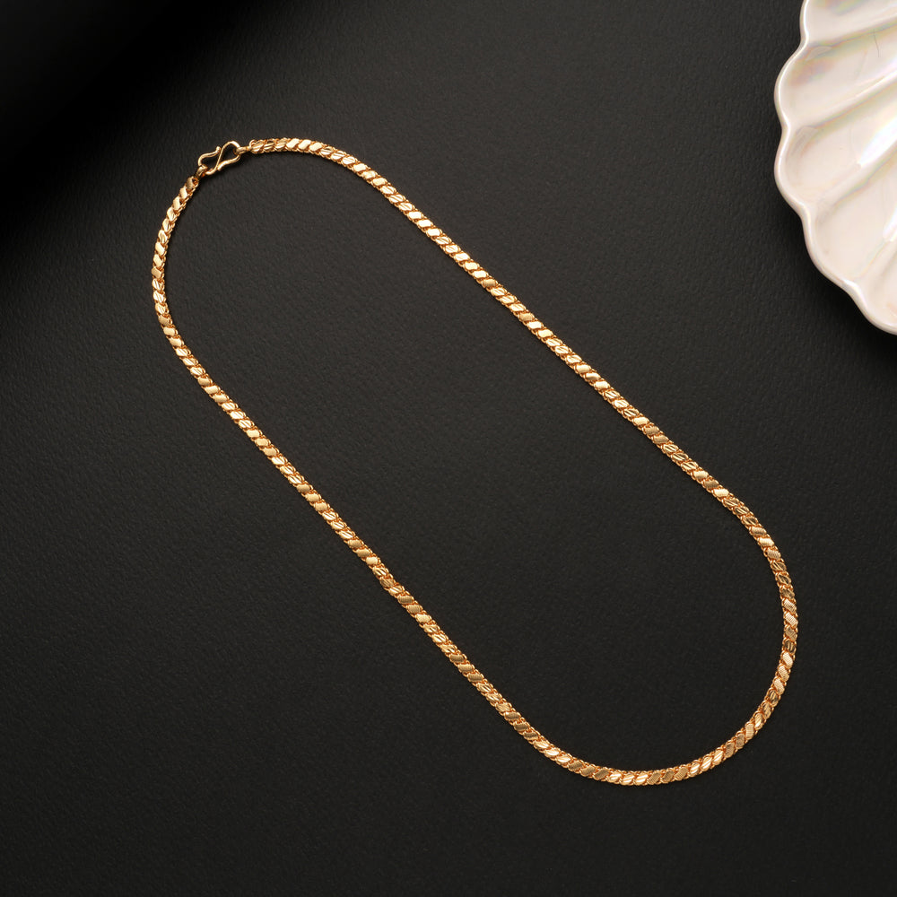 Fancy Lotus Shaped Gold Plated Chain