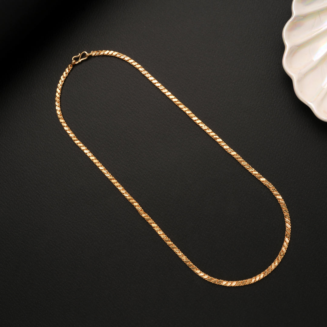 Fancy Lotus Shaped Gold Plated Chain