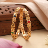Nagas Lakshmi Floral Design Golden Bangles