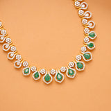 Sparkling Emerald Teardrop Swarovski Golden Necklace
