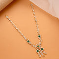Halo Square Emerald Swarovski Golden Necklace