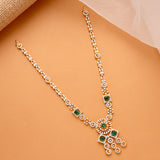 Halo Square Emerald Swarovski Golden Necklace