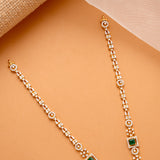 Halo Square Emerald Swarovski Golden Necklace