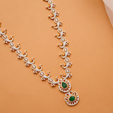 Beautiful Peacock Two Drops Pendant Swarovski Golden Haram
