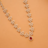 Luxury Floral Design Ruby Stone Swarovski Golden Haram