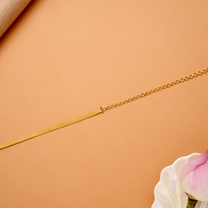 Classic Emerald Stone Pearl Drops Golden Oddiyanam