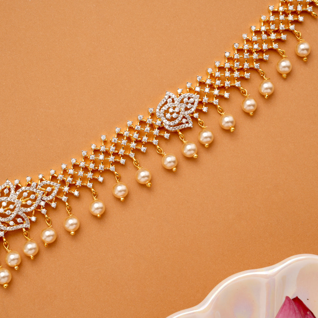 Radiant Ruby Blossom Swarovski Golden Hip Belt