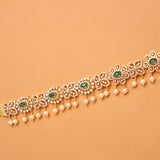 Blossom Emerald Stone Swarovski Golden Oddiyanam