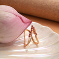 Ruby White Stone Golden Vanki Ring