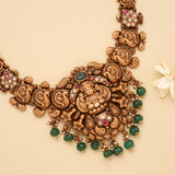 Heritage Lakshmi Devi Pearl Drops Golden Necklace