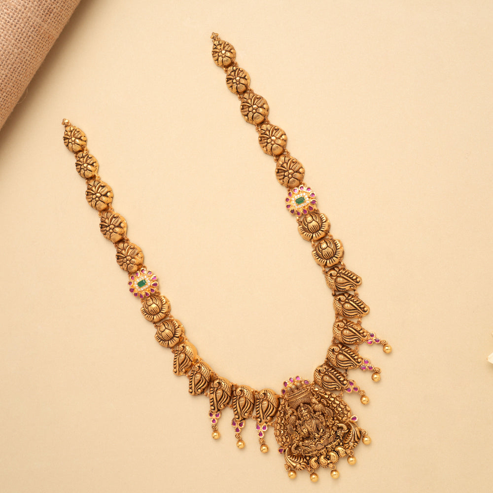 Premium Peacock Design Lakshmi Golden Haram