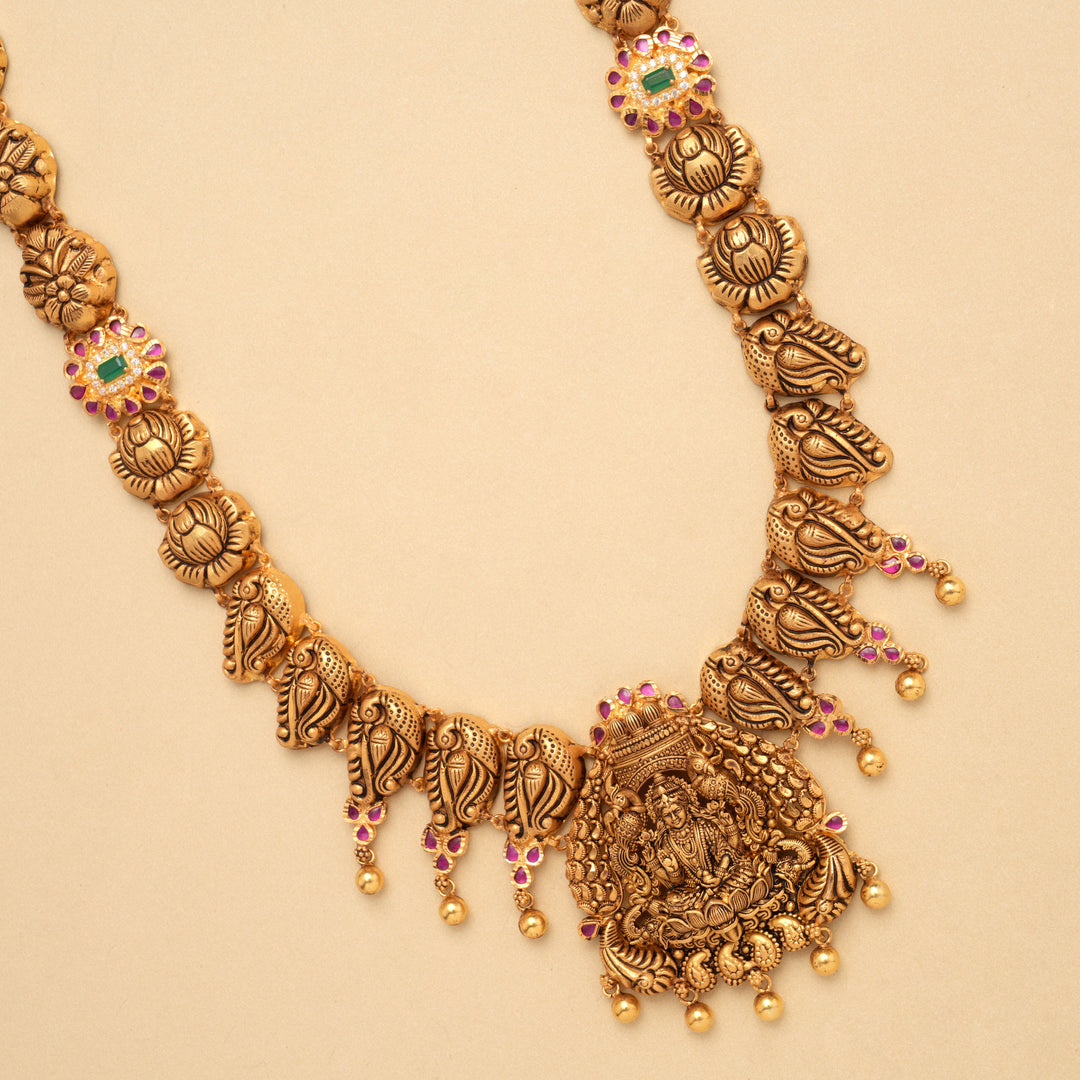 Premium Peacock Design Lakshmi Golden Haram