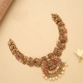 Timeless Peacock Ruby Stone Golden Necklace