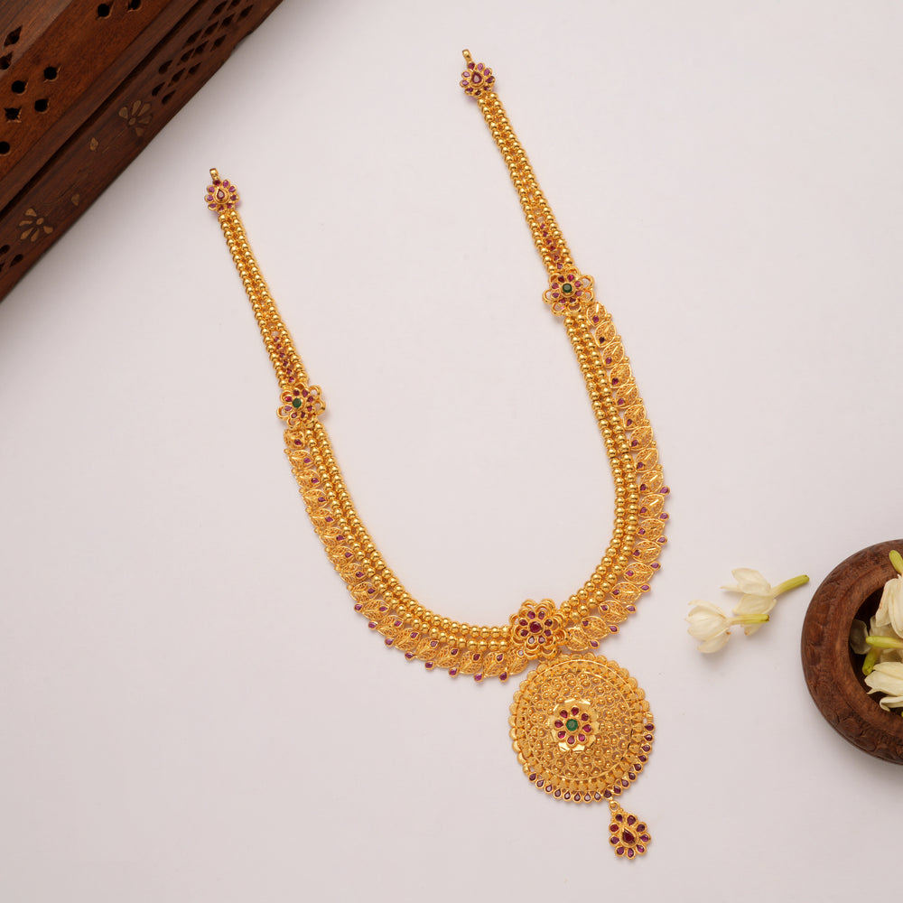 Premium Round Shape Pendant Golden Haram