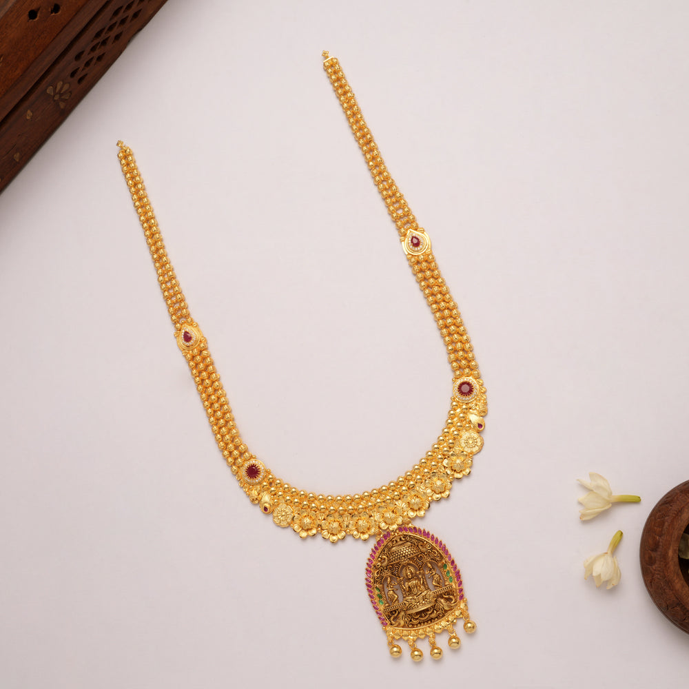 Regal Blossom Temple Lakshmi Golden Haram