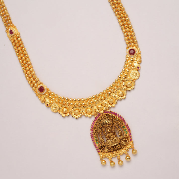 Regal Blossom Temple Lakshmi Golden Haram