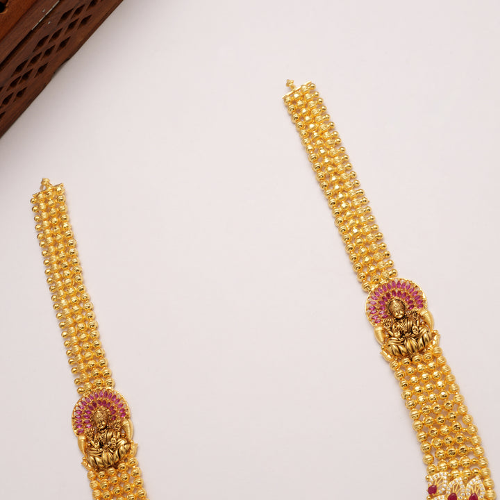 Timeless Ruby Leaf Design Pendant Golden Haram