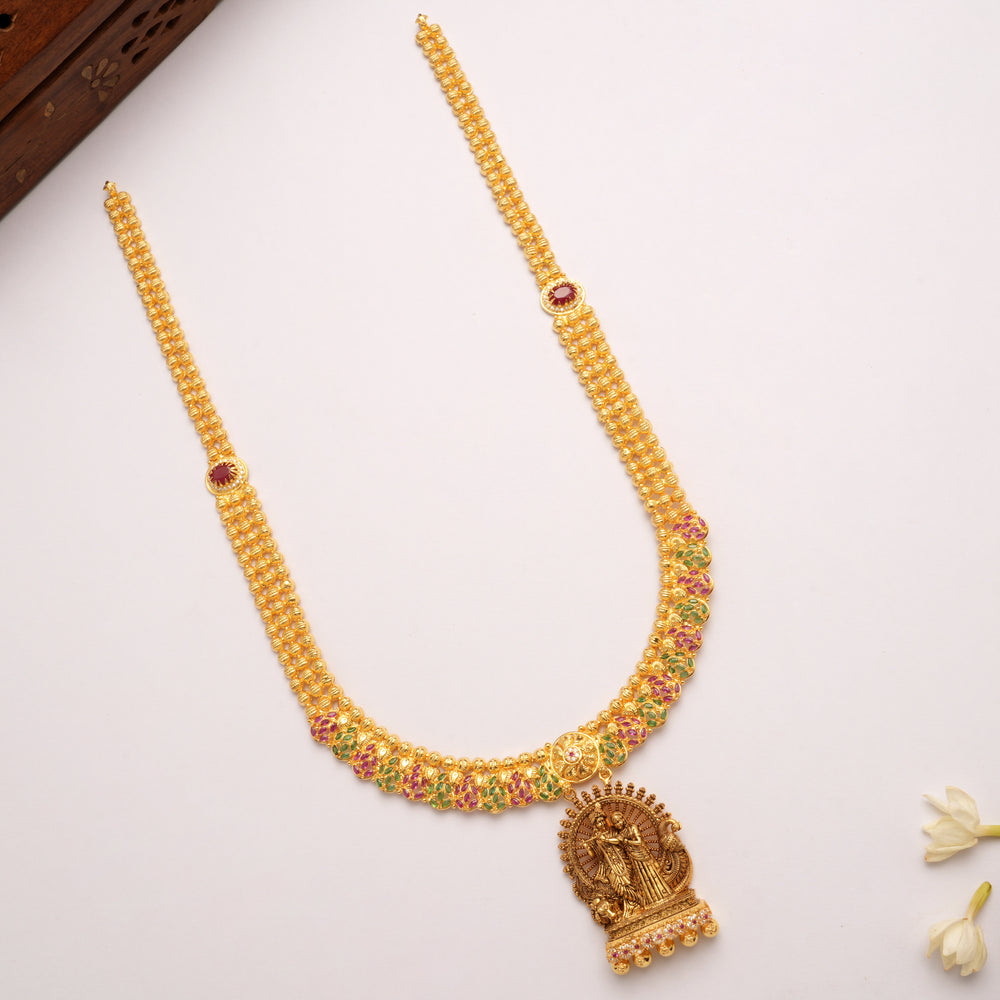 Divine Ram Sita Motif Dual Stone Golden Haram