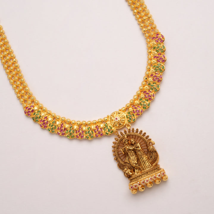 Divine Ram Sita Motif Dual Stone Golden Haram