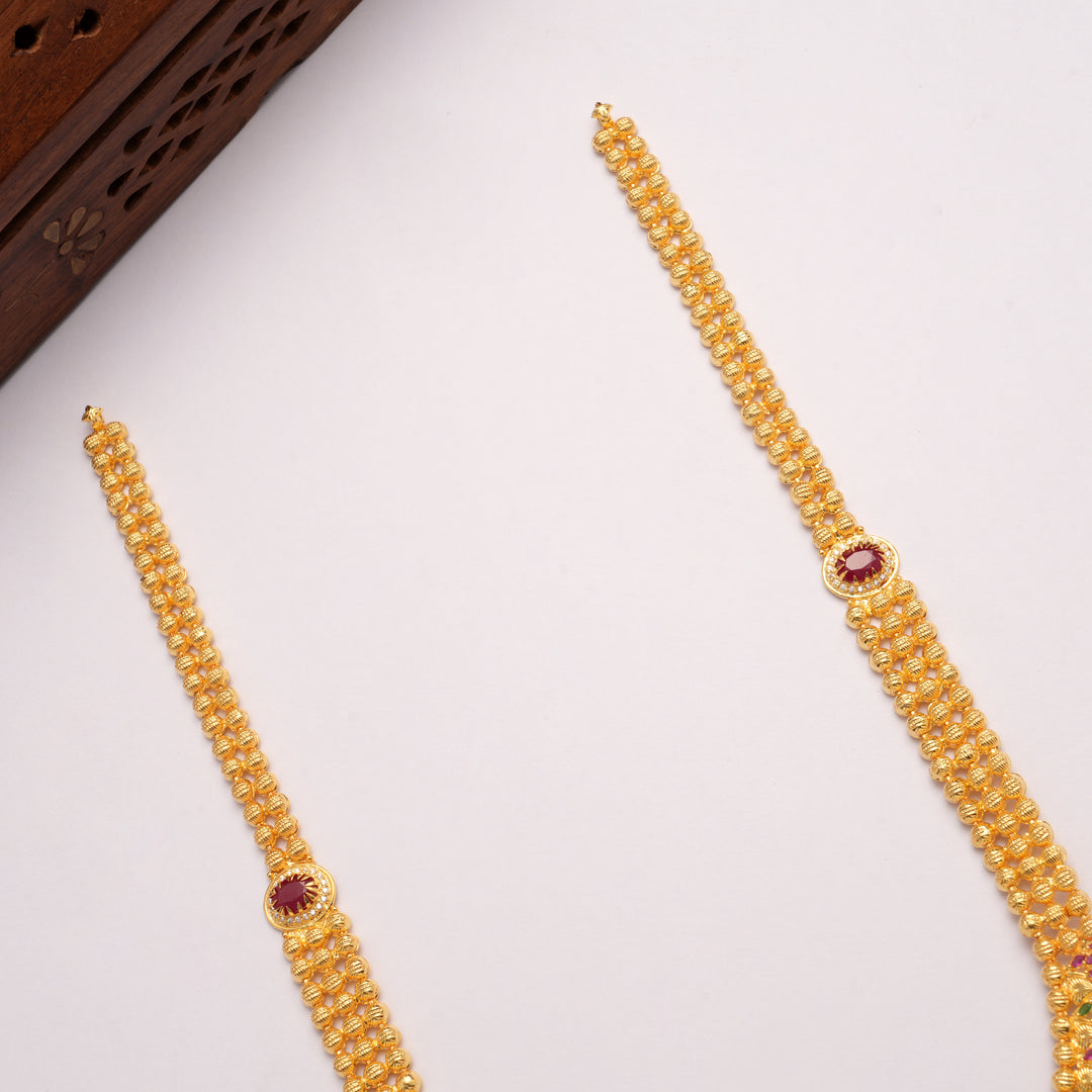 Divine Ram Sita Motif Dual Stone Golden Haram