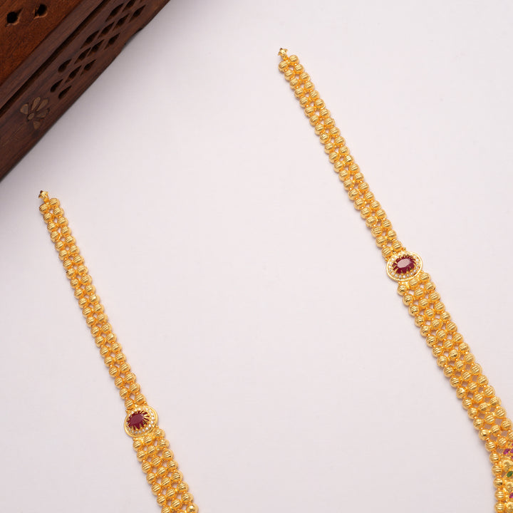 Divine Ram Sita Motif Dual Stone Golden Haram