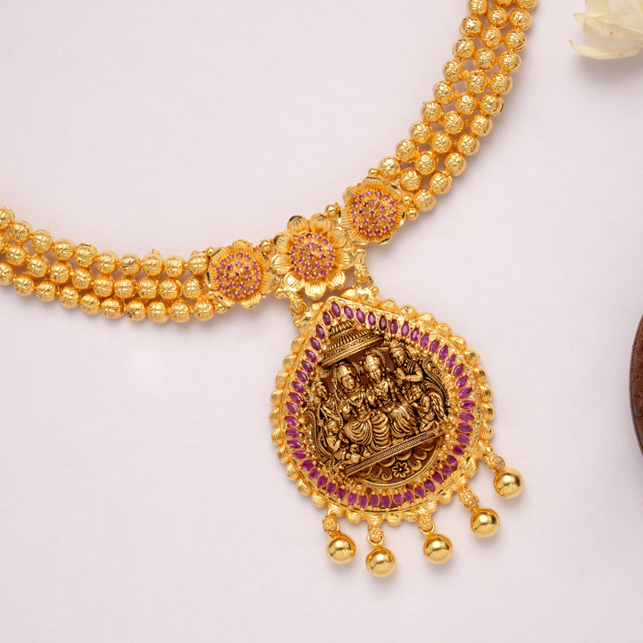 Traditional Sita-Rama Vivah Golden Necklace