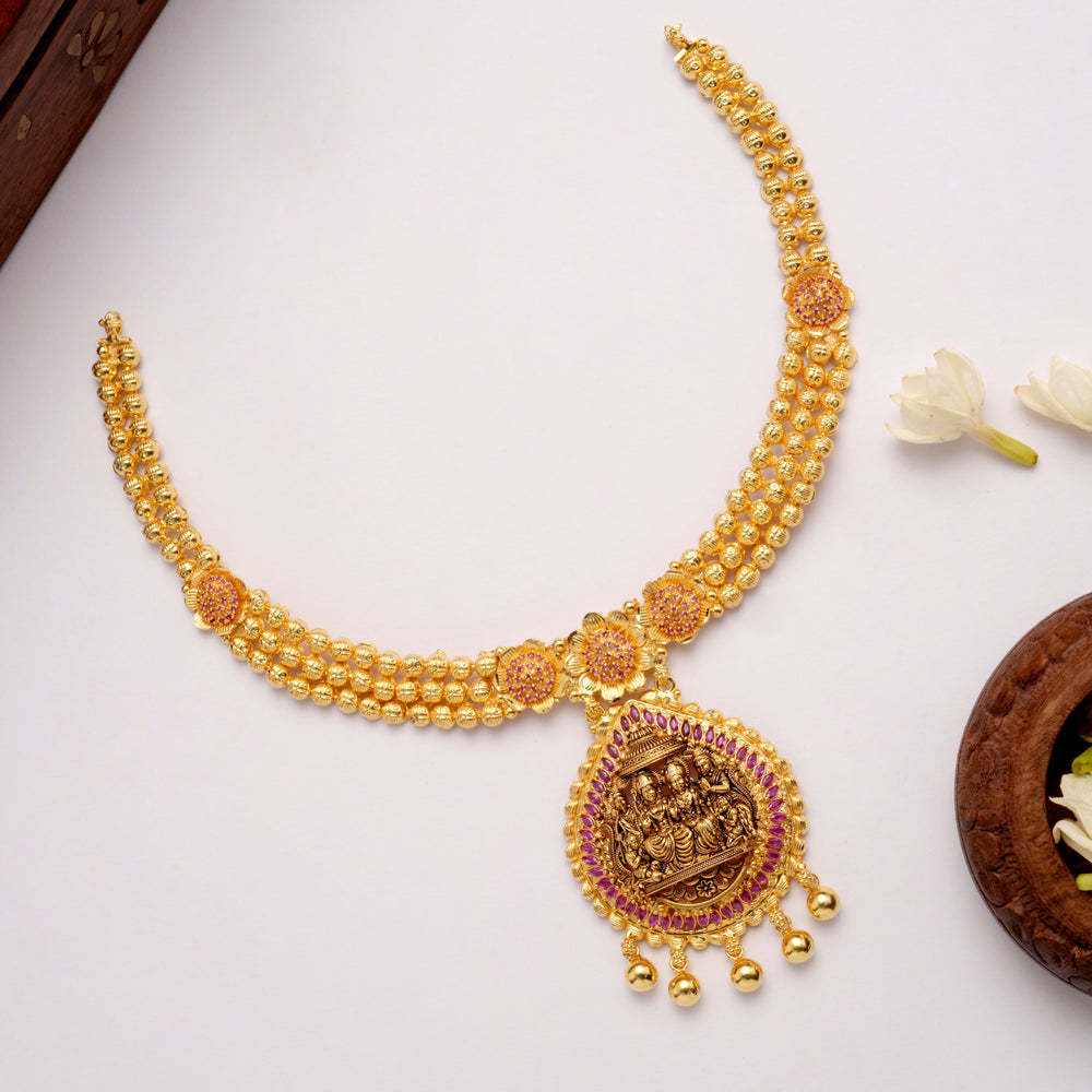 Traditional Sita-Rama Vivah Golden Necklace