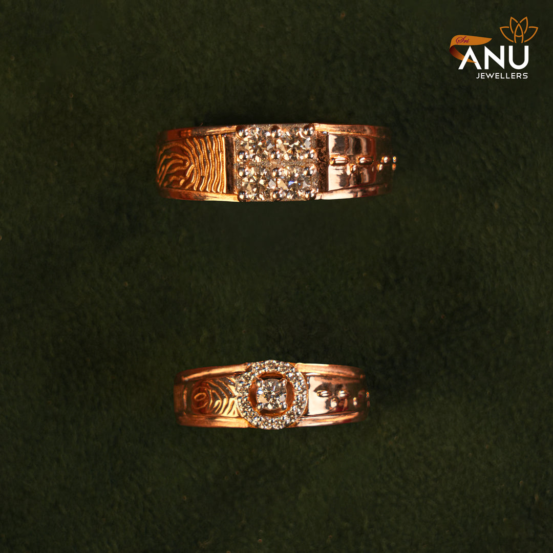 Customised Rose Gold Diamond Couple Ring