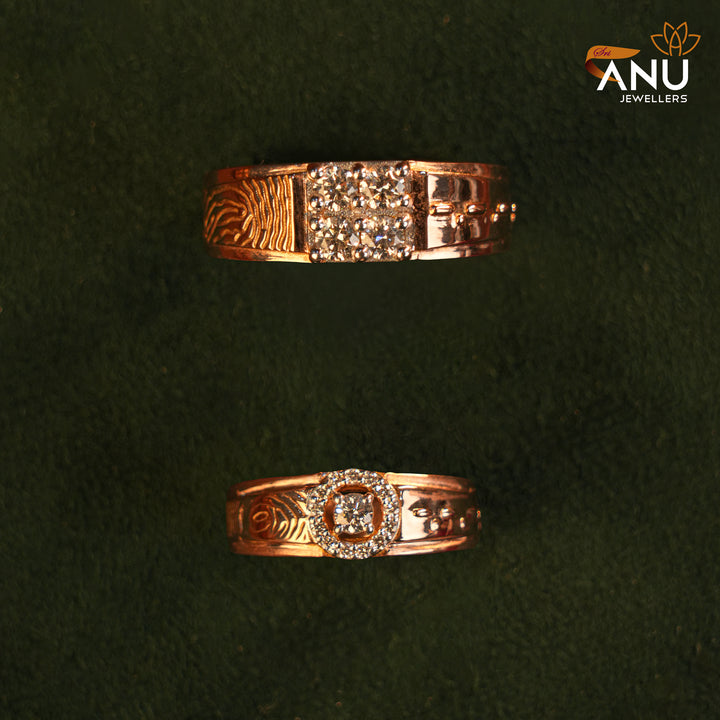 Customised Rose Gold Diamond Couple Ring