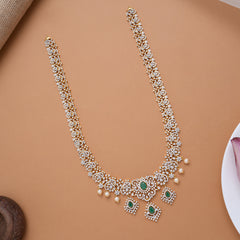 Vibrant Stone with Floral Pear Drops Golden Haram